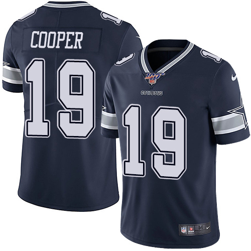 Men's Dallas Cowboys 100th #19 Amari Cooper Navy Vapor Untouchable Limited Stitched NFL Jersey